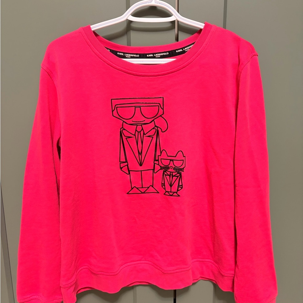 Karl Lagerfeld Hot Pink Graphic Sweatshirt